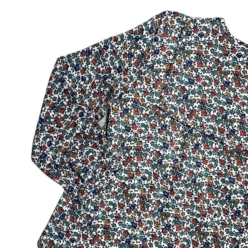 J. Crew Micro Floral V Neck Long Sleeve Mini Dress XS - Picture 6 of 9